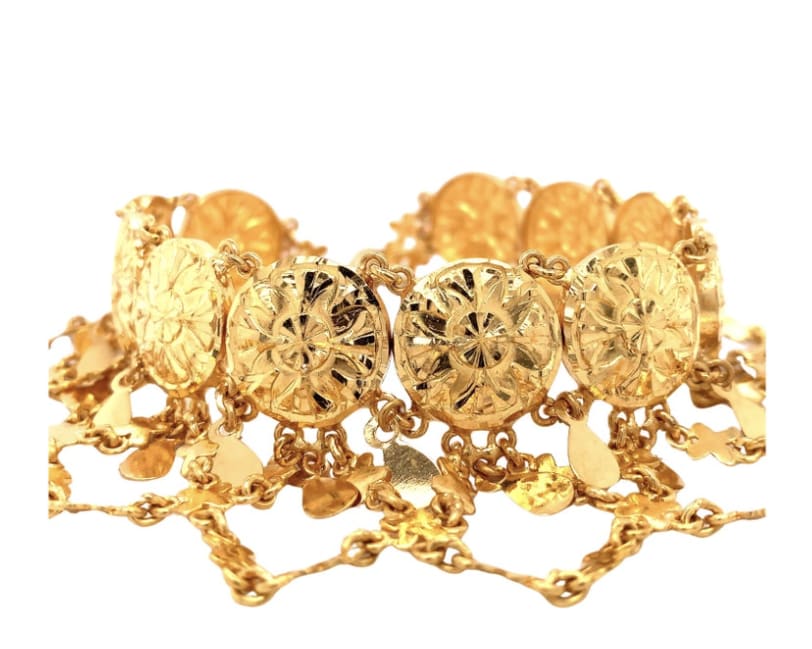 22k Yellow gold anklet bracelet - Image 4