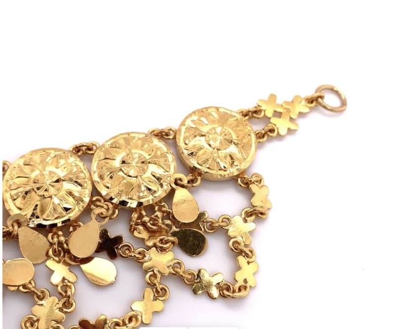 22k Yellow gold anklet bracelet - Image 5