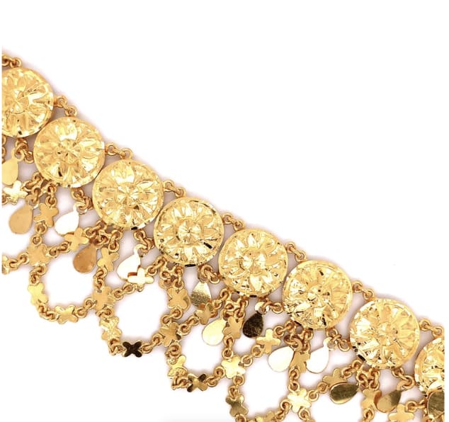 22k Yellow gold anklet bracelet - Image 9