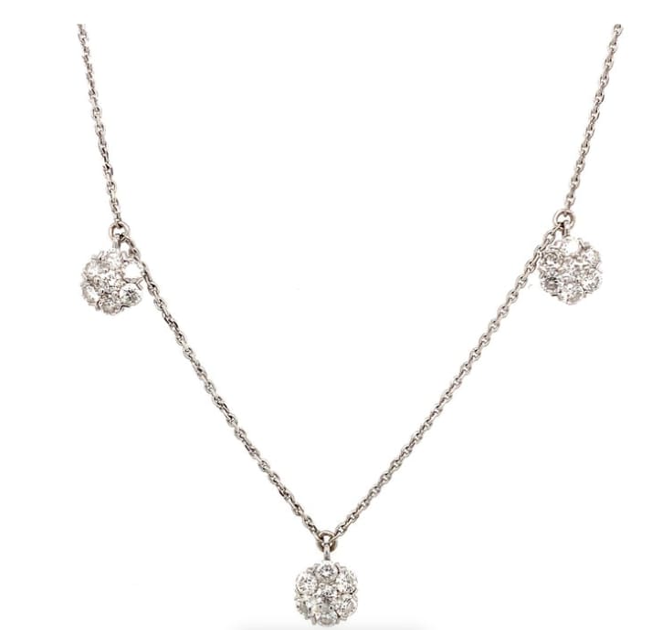 Diamond drop pendant necklace 18k white gold - Image 4