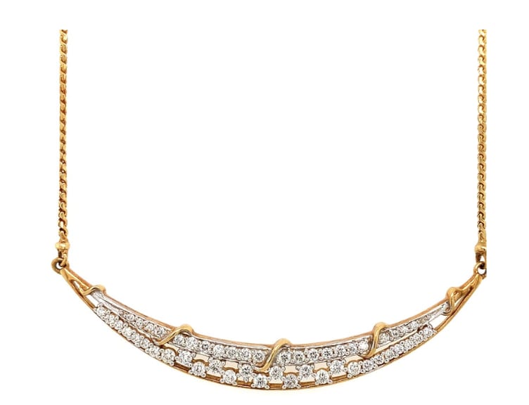 Diamond moon pendant necklace 18k yellow gold - Image 4