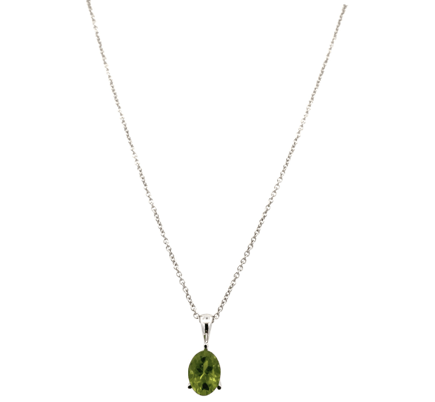 This stunning green peridot gemstone pendant necklace is