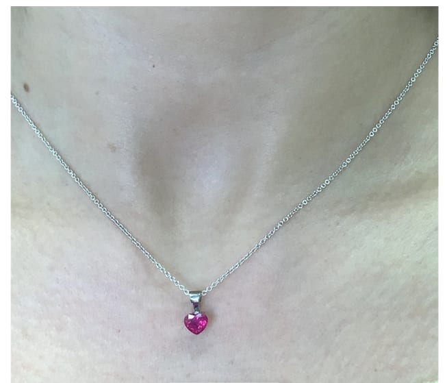 Ruby heart pendant necklace 18k white gold - Image 2