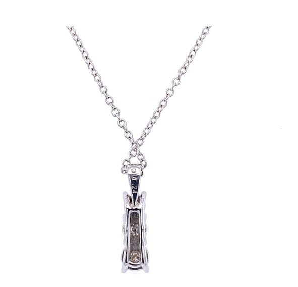 Diamond trilogy pendant necklace 18k white gold - Image 7
