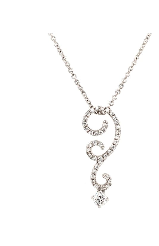 Diamond pendant necklace 18k white gold - Image 5