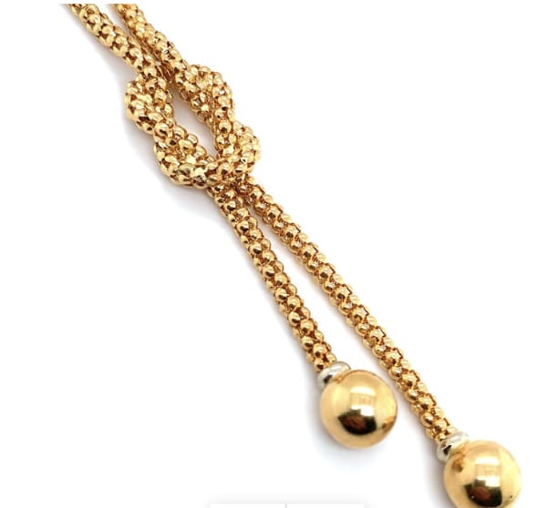 Vintage drop pendant necklace 18k yellow gold - Image 5