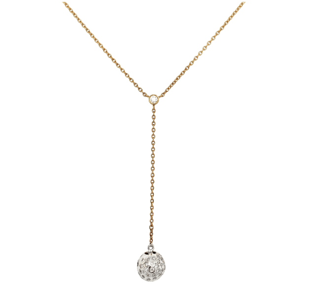 Diamond drop pendant necklace 18k yellow gold