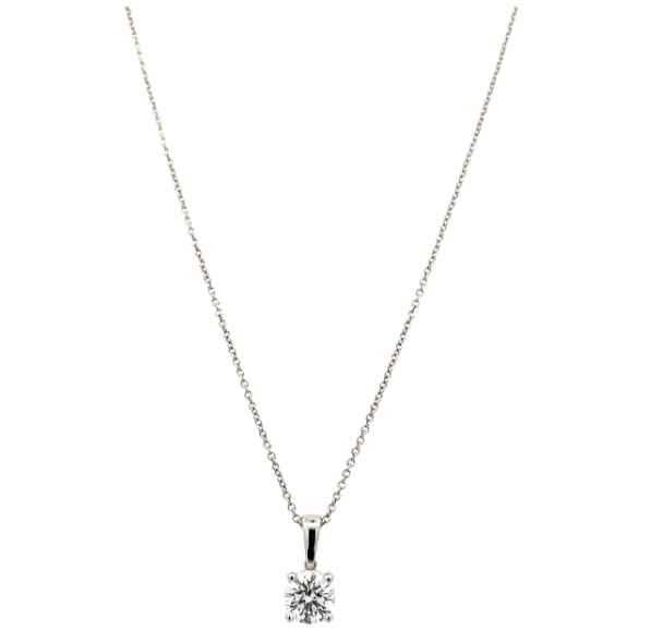 diamond solitaire pendant necklace 18k white gold