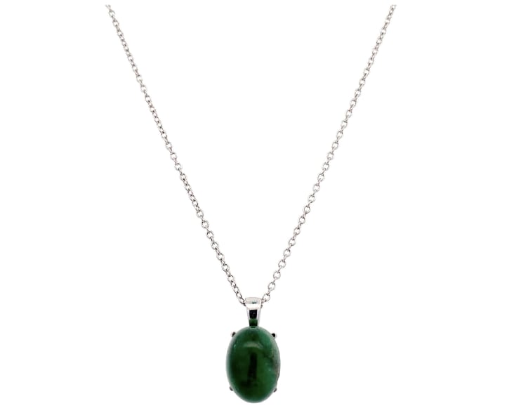 colombian emerald pendant 18k white gold