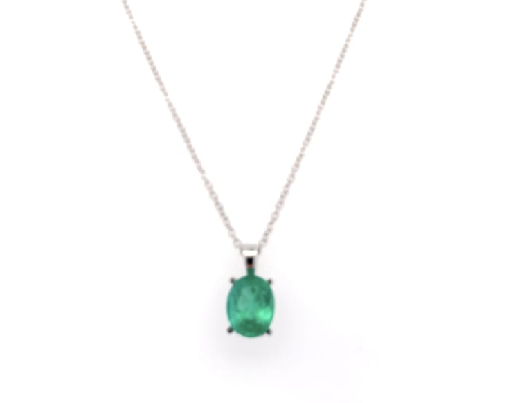 colombian emerald necklace 18k white gold