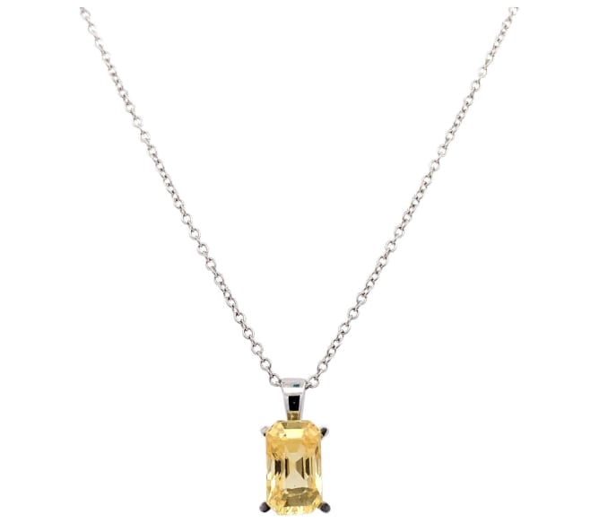 yellow sapphire emerald necklace 18k white gold