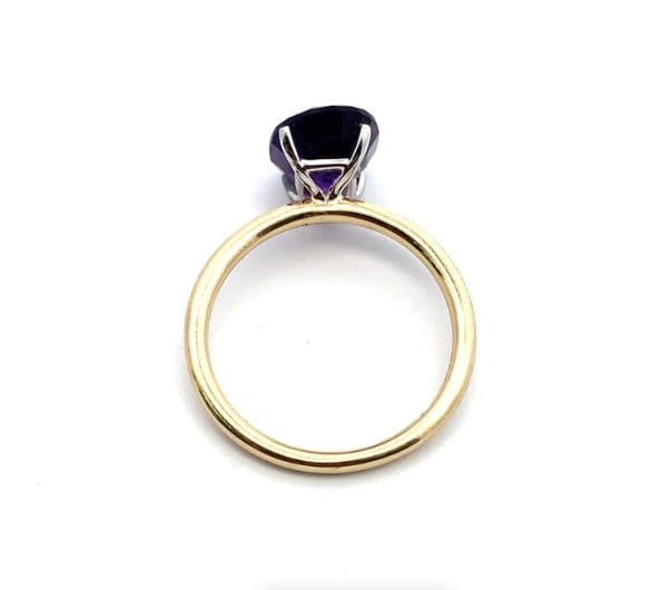 Purple amethyst engagement ring 18k yellow gold - Image 4