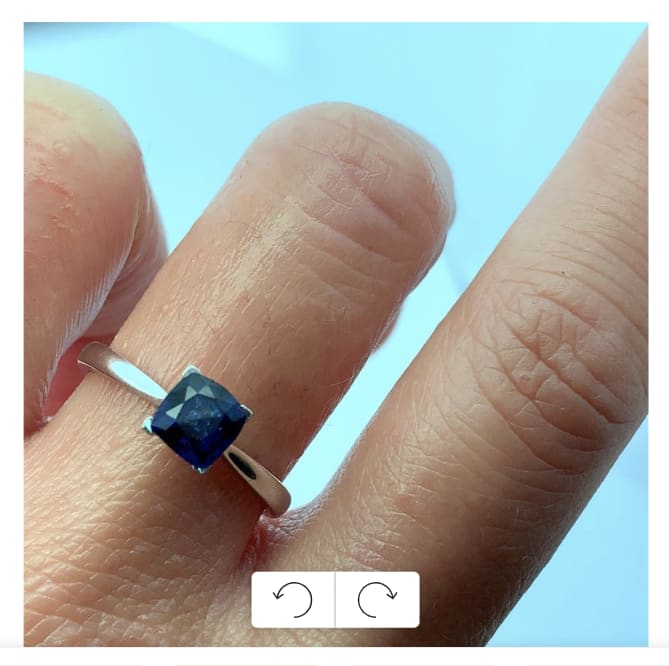 Sapphire blue engagement ring 18k white gold - Image 2