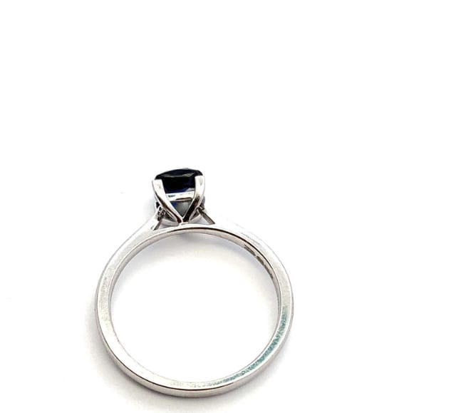 Sapphire blue engagement ring 18k white gold - Image 4
