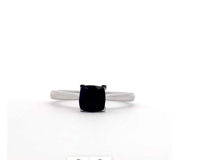 Sapphire blue engagement ring 18k white gold - Image 5