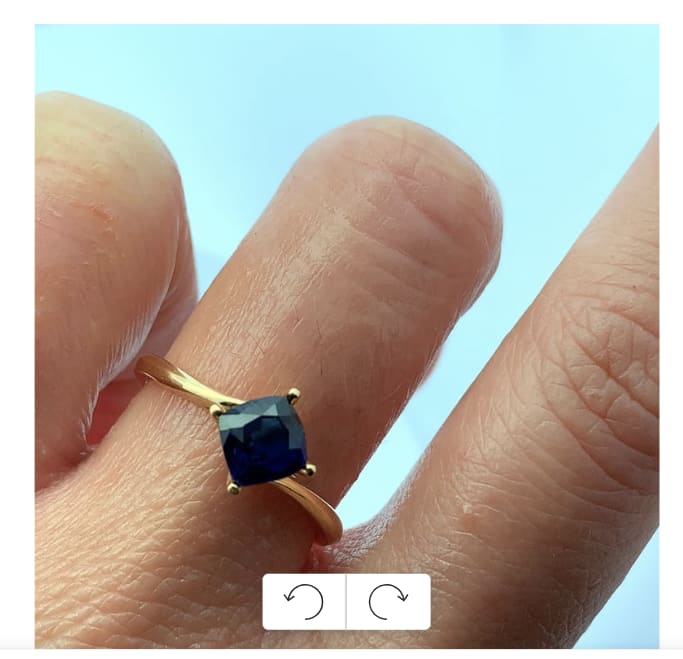 Sapphire blue engagement ring 18k yellow gold - Image 3