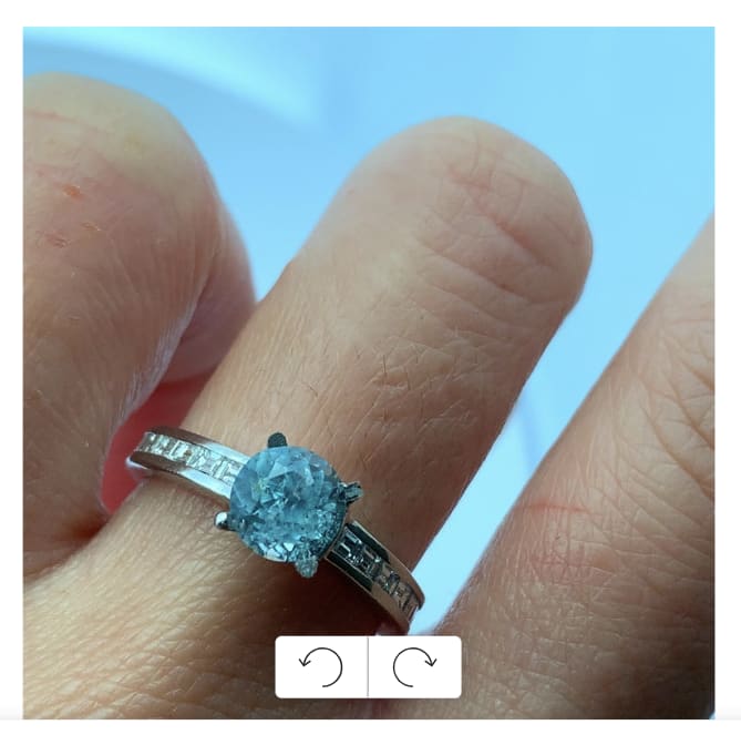 Aquamarine and diamond engagement ring 18k white gold - Image 2