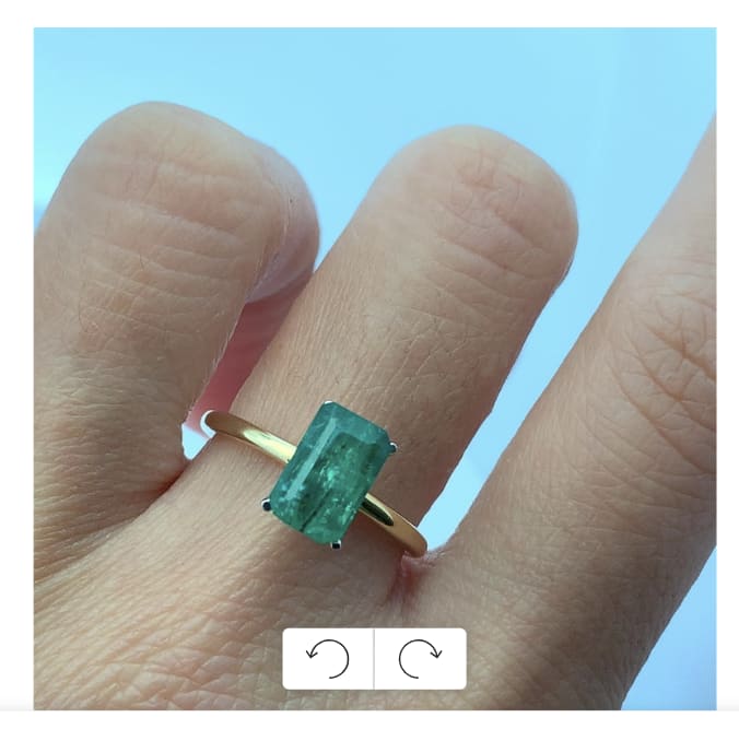 Colombian emerald engagement ring 18k yellow gold - Image 2