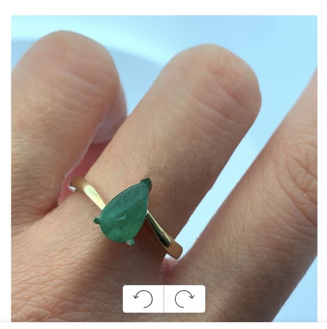 Colombian emerald engagement ring 18k yellow gold - Image 2