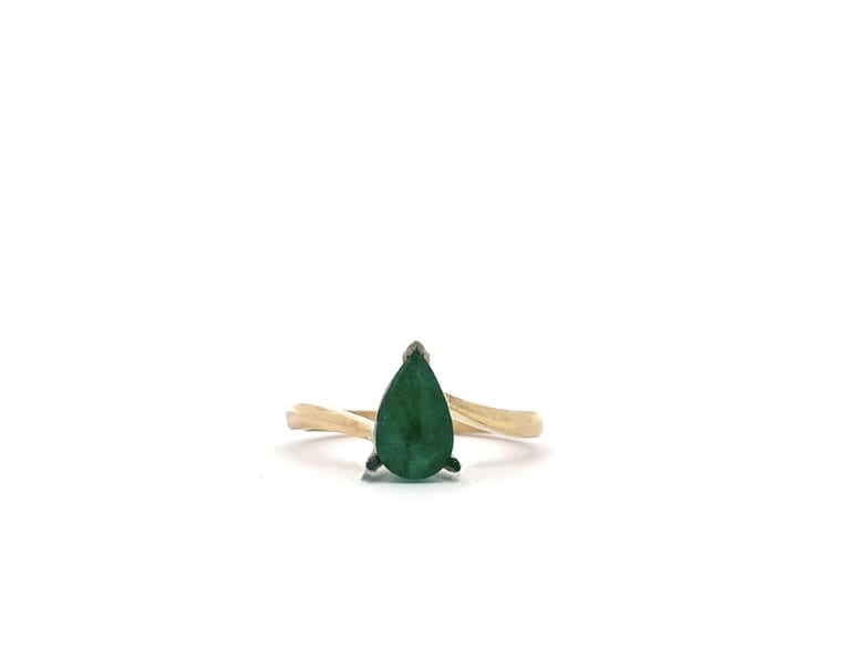 Colombian emerald engagement ring 18k yellow gold - Image 5