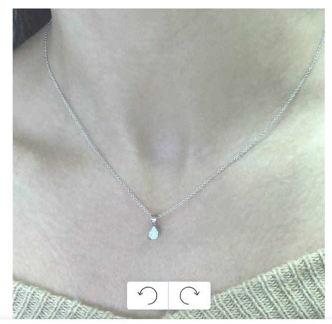 Blue diamond pendant necklace 18k white gold - Image 2
