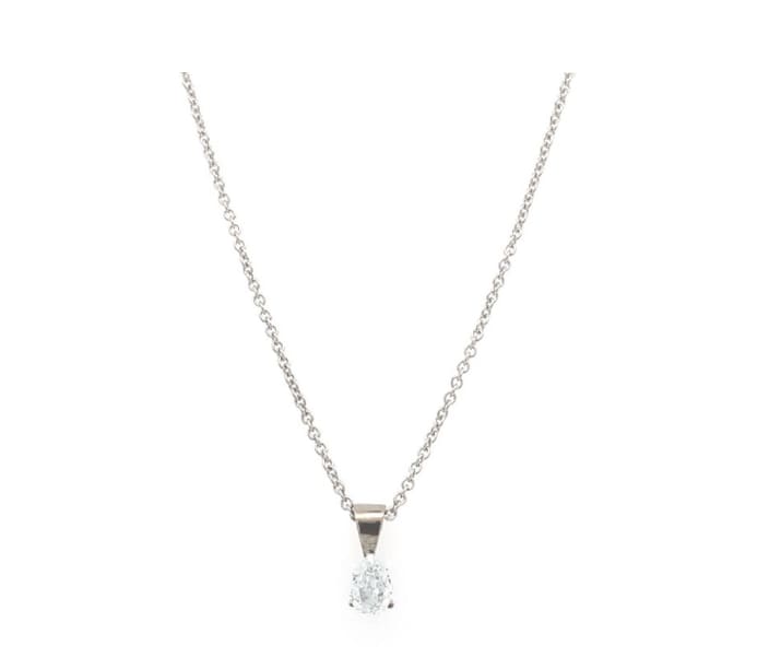 Blue diamond pendant necklace 18k white gold - Image 4