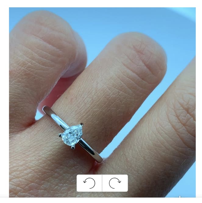 Blue diamond engagement ring 18k white gold - Image 2