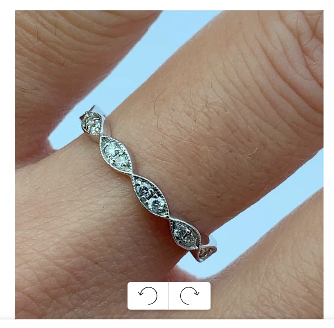 Diamond eternity engagement ring 18k white gold - Image 3