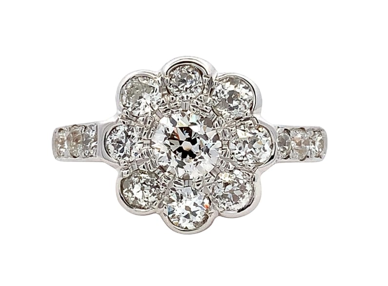 Old cut diamond engagement ring 9k yellow gold