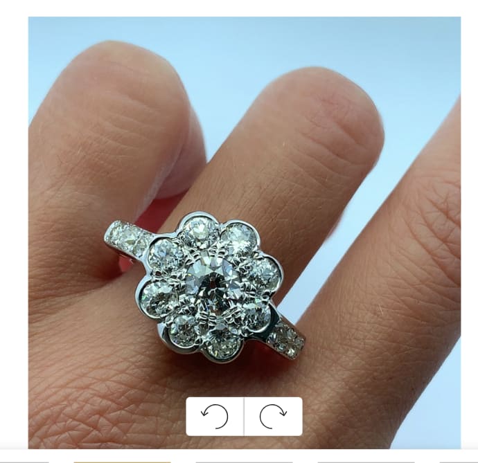 Old cut diamond engagement ring yellow gold - Image 2
