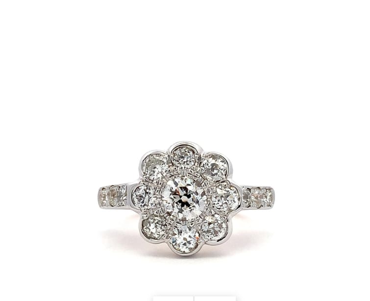 Old cut diamond engagement ring yellow gold - Image 4