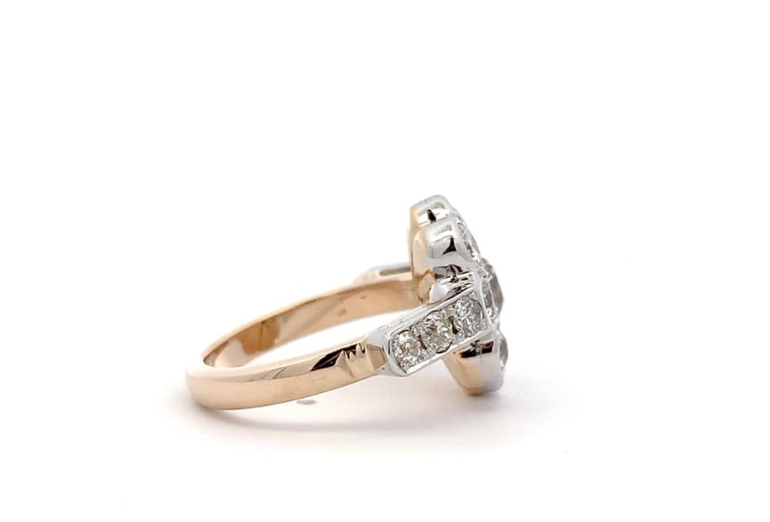 Old cut diamond engagement ring yellow gold - Image 5