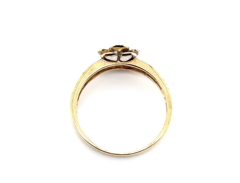 Flower shaped cocktail ring 9k yellow gold - Image 4