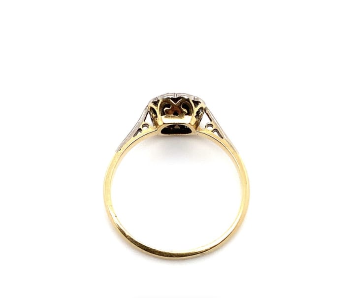 Diamond antique cluster ring 18k yellow gold - Image 5