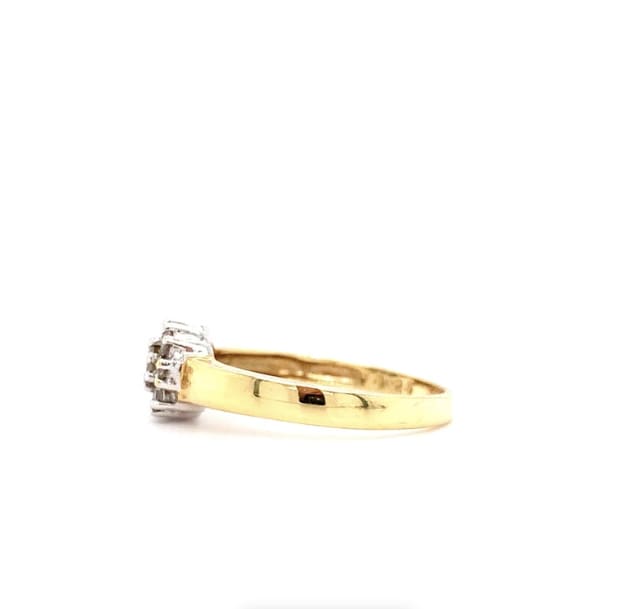 Diamond cluster engagement ring 18k yellow gold - Image 5