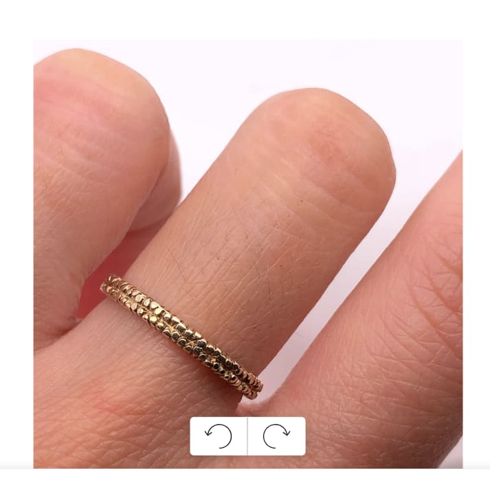 Twisted stackable wedding ring 9k yellow gold - Image 2