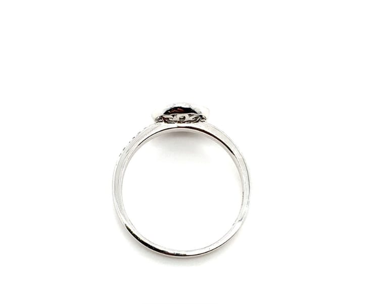 Diamond halo engagement ring 18k white gold - Image 5