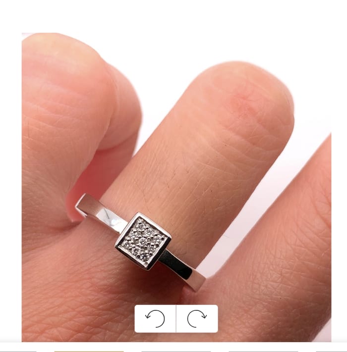 Diamond illusion engagement ring 14k white gold - Image 2