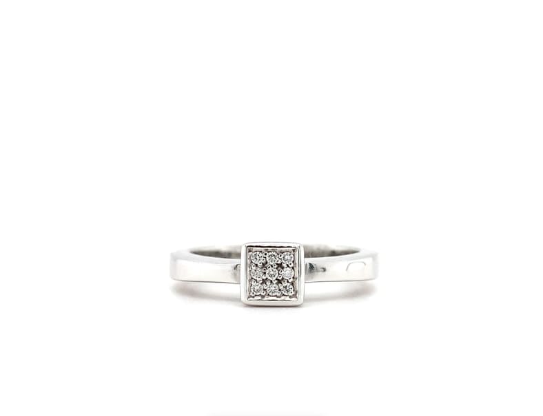 Diamond illusion engagement ring 14k white gold - Image 4