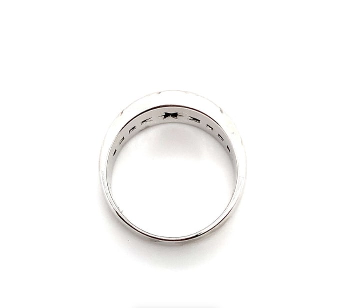 Diamond matte engagement ring 18k white gold - Image 6