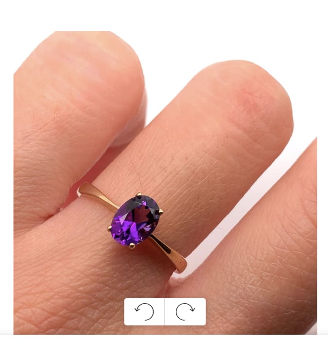 Amethyst antique engagement ring 9k yellow gold - Image 2