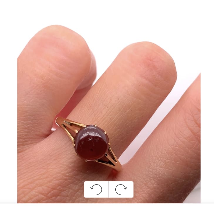 Garnet antique engagement ring 18k yellow gold - Image 2