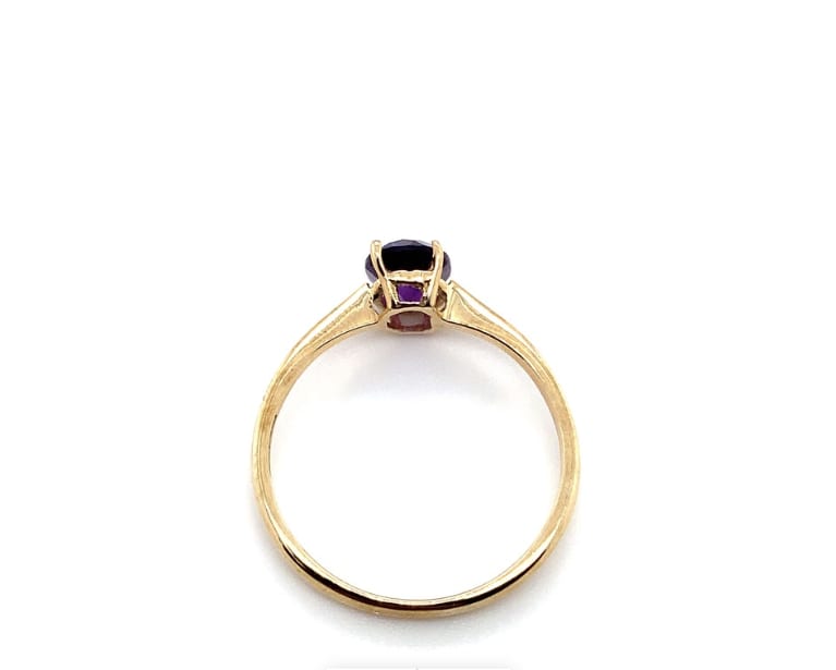 Garnet antique engagement ring 18k yellow gold - Image 5
