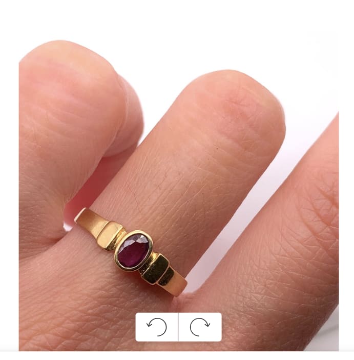 Garnet antique engagement ring 18k yellow gold - Image 2