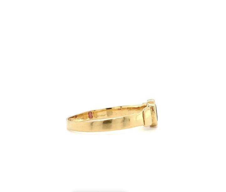 Garnet antique engagement ring 18k yellow gold - Image 5