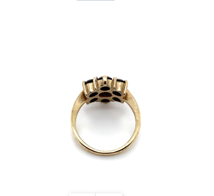 Garnet and opal antique ring 9k yellow gold - Image 6