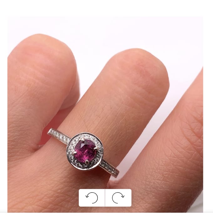 Ruby and diamond engagement ring platinum - Image 2