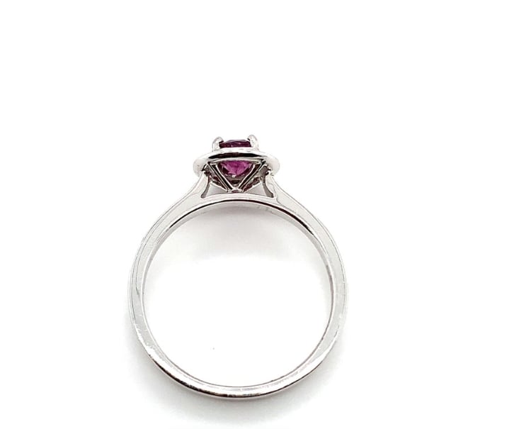 Ruby and diamond engagement ring platinum - Image 5
