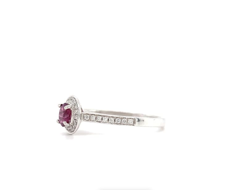 Ruby and diamond engagement ring platinum - Image 7