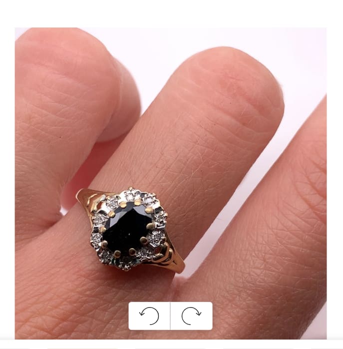 Sapphire and diamond antique ring 9k yellow gold - Image 2